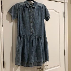 A denim dress with cute grid design W’s -Sm